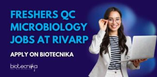 Freshers QC Microbiology Jobs at Rivarp
