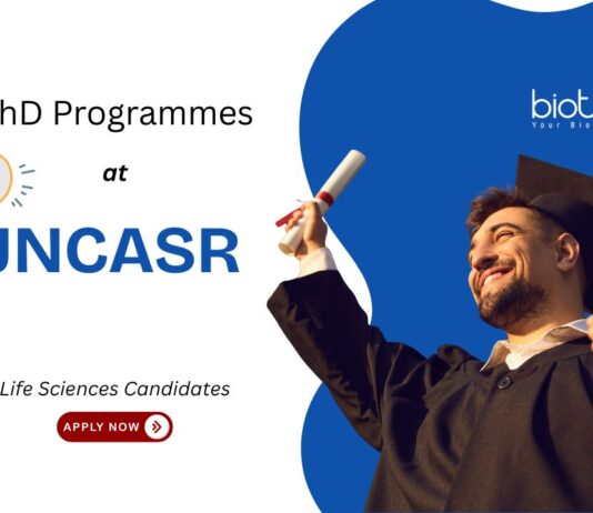 PhD Programmes at JNCASR. Multiple Programmes For Life Sciences Candidates. jncasr recruitment. Msc jobs. Apply Now