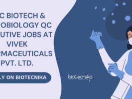 MSc Biotech & Microbiology QC Executive Jobs