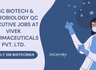 MSc Biotech & Microbiology QC Executive Jobs