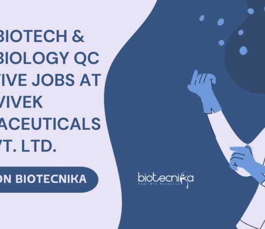 MSc Biotech & Microbiology QC Executive Jobs