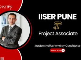 IISER Pune Project Associate Job. Research career in enzyme engineering. Masters in Biochemistry Candidates, Apply Now