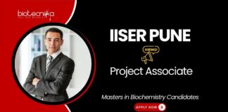 IISER Pune Project Associate Job. Research career in enzyme engineering. Masters in Biochemistry Candidates, Apply Now