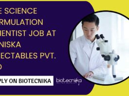 Life Science Formulation Scientist Job at Puniska Injectables Pvt. Ltd