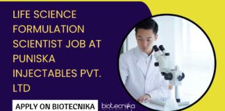 Life Science Formulation Scientist Job at Puniska Injectables Pvt. Ltd