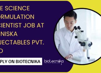 Life Science Formulation Scientist Job at Puniska Injectables Pvt. Ltd