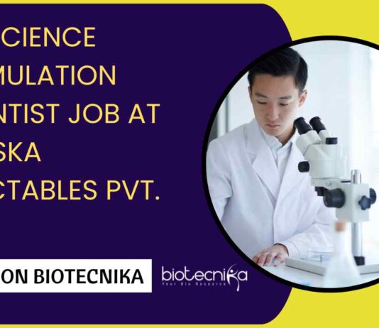 Life Science Formulation Scientist Job at Puniska Injectables Pvt. Ltd