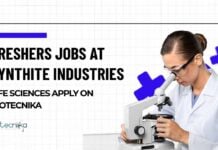 Freshers Life Sciences Jobs at Synthite Industries, Apply on Biotecnika
