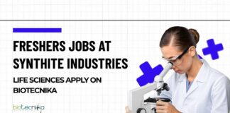 Freshers Life Sciences Jobs at Synthite Industries, Apply on Biotecnika