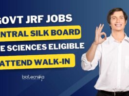 Govt Life Science Job Vacancies - SRF Post at CSB-CSRTI