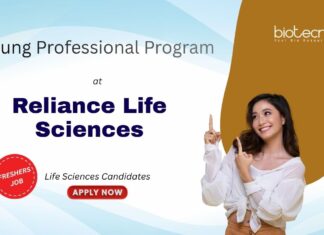 Life Sciences Jobs at Reliance Life Sciences - Young Professional Program 2025 for Freshers. Biosimilars Manufacturing.