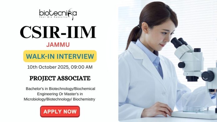 CSIR-IIIM Walk-In Interview Alert - Apply Now for Project Associate Role!
