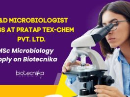 R&D Microbiologist Jobs at Pratap Tex-Chem Pvt. Ltd. – MSc Microbiology Apply on Biotecnika MSc Microbiology Job Vacancies at Pratap