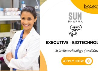 Executive – Biotechnology Job at Sun Pharma Baroda MSc Candidates Apply Now