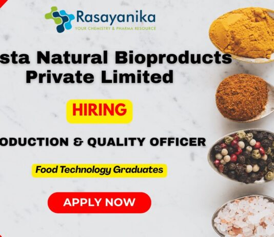 Associate – TPU Operations | Food Technology Job in Hyderabad | Sresta Natural Bioproducts Food Technology Job | Sresta Natural Bioproducts Hyderabad