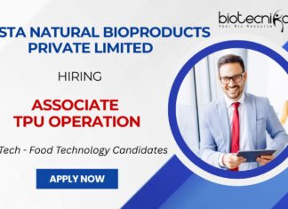 Food Technology Jobs at Sresta Natural Bioproducts Private Limited | Apply for Associate TPU Operation Role Now! Food Technology Jobs at Sresta Natural Bioproducts Private Limited Apply for Associate TPU Operation Food tech job Role Now! QA Role