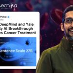 Google DeepMind and Yale University AI Breakthrough Redefines Cancer Treatment. AI model from Google DeepMind and Yale University highlighting cancer cells for advanced immunotherapy research