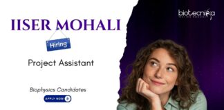 Project Assistant Jobs at IISER Mohali. Build your biophysics career under DBT-funded research project. Apply Now