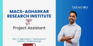 Agricultural Jobs at MACS-ARI, for Project Assistant Position. BSc in Agriculture / Horticulture / Forestry / Biotechnology candidates, Apply