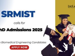 PhD Admissions 2025 at SRMIST, Kattankulathur. Pursue PhD in Biomedical Sciences with fellowship & research labs. Apply Now