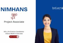 Life Science Research Opportunity at NIMHANS. Project Associate jobs in Bengaluru. Master’s in Life Sciences, attend the Walk-in Interview.