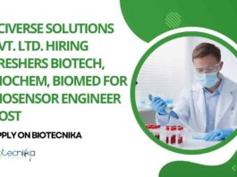 Freshers Biotech Jobs at Sciverse Solutions Pvt. Ltd.