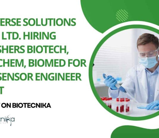 Freshers Biotech Jobs at Sciverse Solutions Pvt. Ltd.