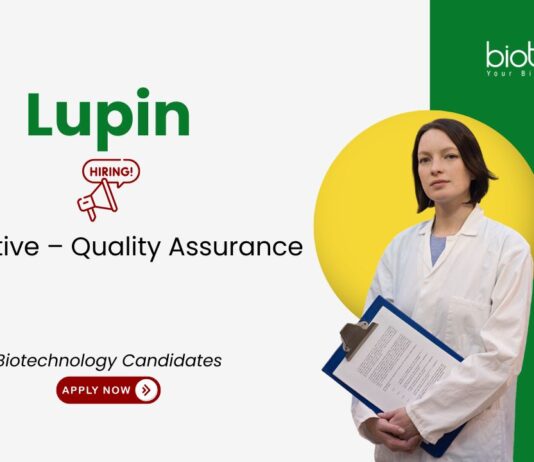 Quality Assurance Job at Lupin. Biotechnology Candidates, Apply Now. Pharmaceutical Quality Assurance Job. Opportunity in Pune.