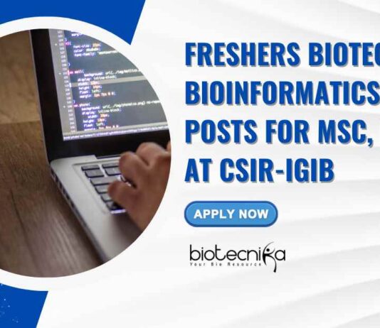 Bioinformatics Freshers Job Vacancies