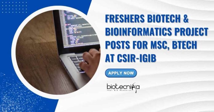 Bioinformatics Freshers Job Vacancies