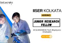 IISER Kolkata Job for Biophysics Graduates Attend the Walk-In Interview for the JRF Position