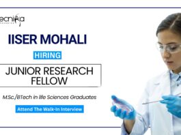 IISER Mohali Job for Life Science Graduates Attend the Walk-In Interview for the JRF Position
