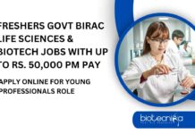 Freshers Life Sciences & Biotech Jobs BIRAC
