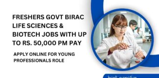 Freshers Life Sciences & Biotech Jobs BIRAC