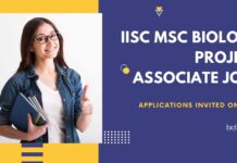 IISc Biology Project Positions - Apply Online