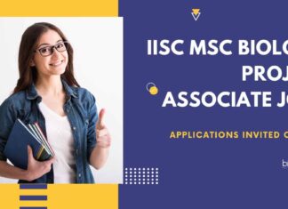IISc Biology Project Positions - Apply Online