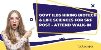 Govt Biotech & Life Sciences Jobs at ILBS