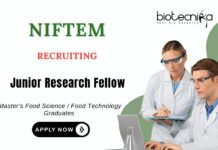 JRF Vacancies at NIFTEM MSc Food Science Candidates Apply Now