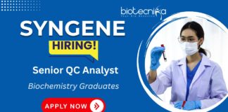 Syngene Careers | Senior QC Analyst - Biologics Role in Bangalore - Biochemistry Jobs