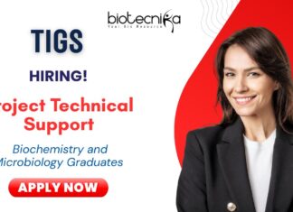Job Vacancy at TIGS - Biochemistry and Microbiology Jobs Apply Now