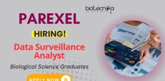 Job Vacancy in Hyderabad and Bangalore at Parexel - Biological Science Graduates are Eligible to Apply