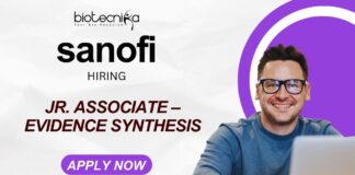 Jr. Associate – Evidence Synthesis Opportunities Apply Now at Sanofi Business Operations!