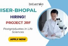 Junior Research Fellow Vacancy at IISER Bhopal - Apply Now