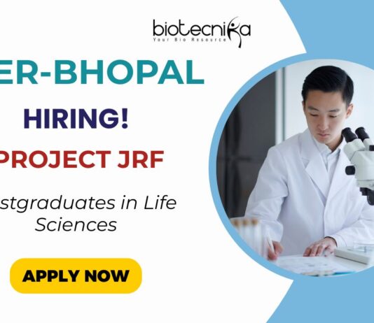 Junior Research Fellow Vacancy at IISER Bhopal - Apply Now