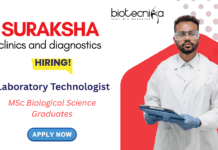 Suraksha Diagnostics Hiring for Laboratory Technologist in Kolkata | MSc Biological Science Graduates Apply
