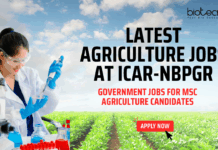 Latest Agriculture Jobs at ICAR-NBPGR - Government Jobs for MSc Agriculture Candidates - Apply Now