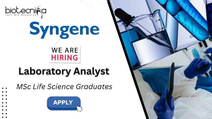 Life Science Jobs - Laboratory Analyst Job in Bangalore | Apply