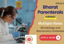 Bharat Parenterals Ltd: Walk-In Interviews for QC Microbiology and Trainee Biochemistry Roles Life Science Jobs at Bharat Parenterals Ltd | Walk-In Interview 2025