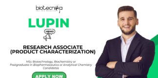 Lupin Jobs for MSc Biotech Graduates Apply for Research Associate Position Now!