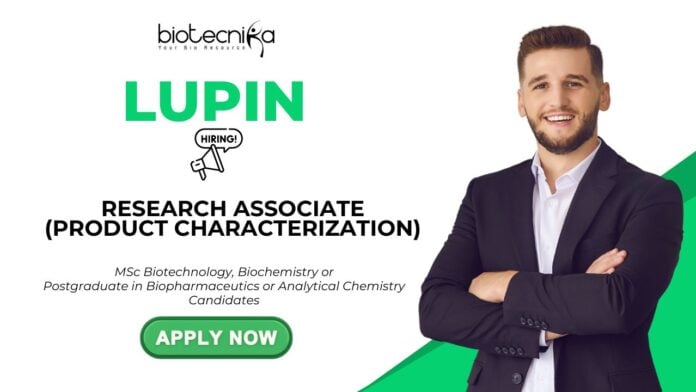 Lupin Jobs for MSc Biotech Graduates Apply for Research Associate Position Now!